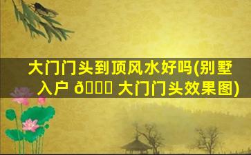 大门门头到顶风水好吗(别墅入户 🐝 大门门头效果图)